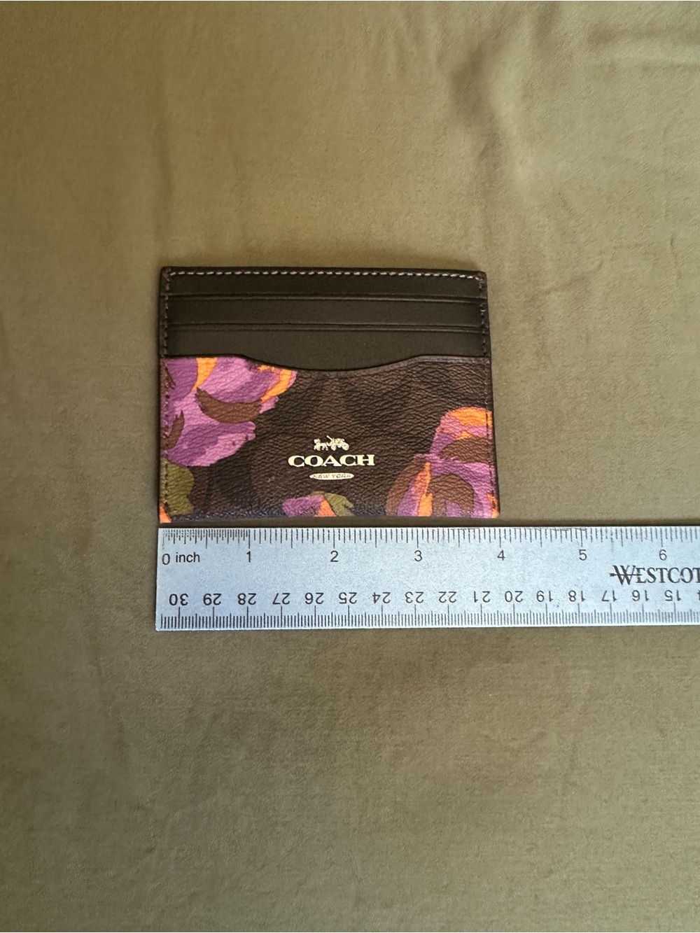 NWOT Coach Black Card Case with Multicolor Floral Print - Picture 5 of 5